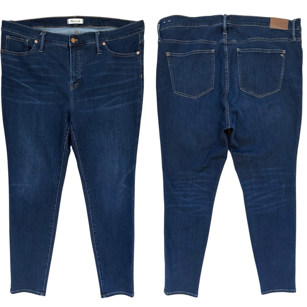 Madewell Dark Wash Zip Fly 9” High-Rise Skinny Stretch Plus Size Jeans Size 35
